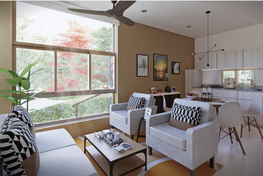INTERIOR DEPT, SALA, COCINA & COMEDOR.