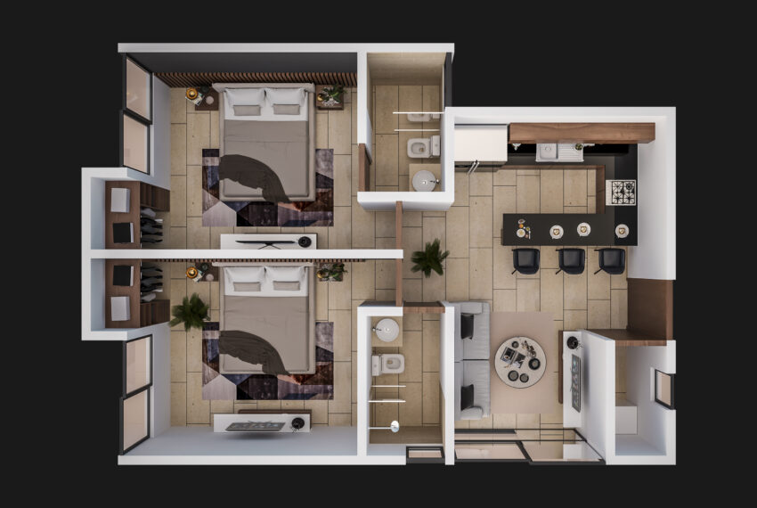 PLANTA 3D-DEPARTAMENTO 1
