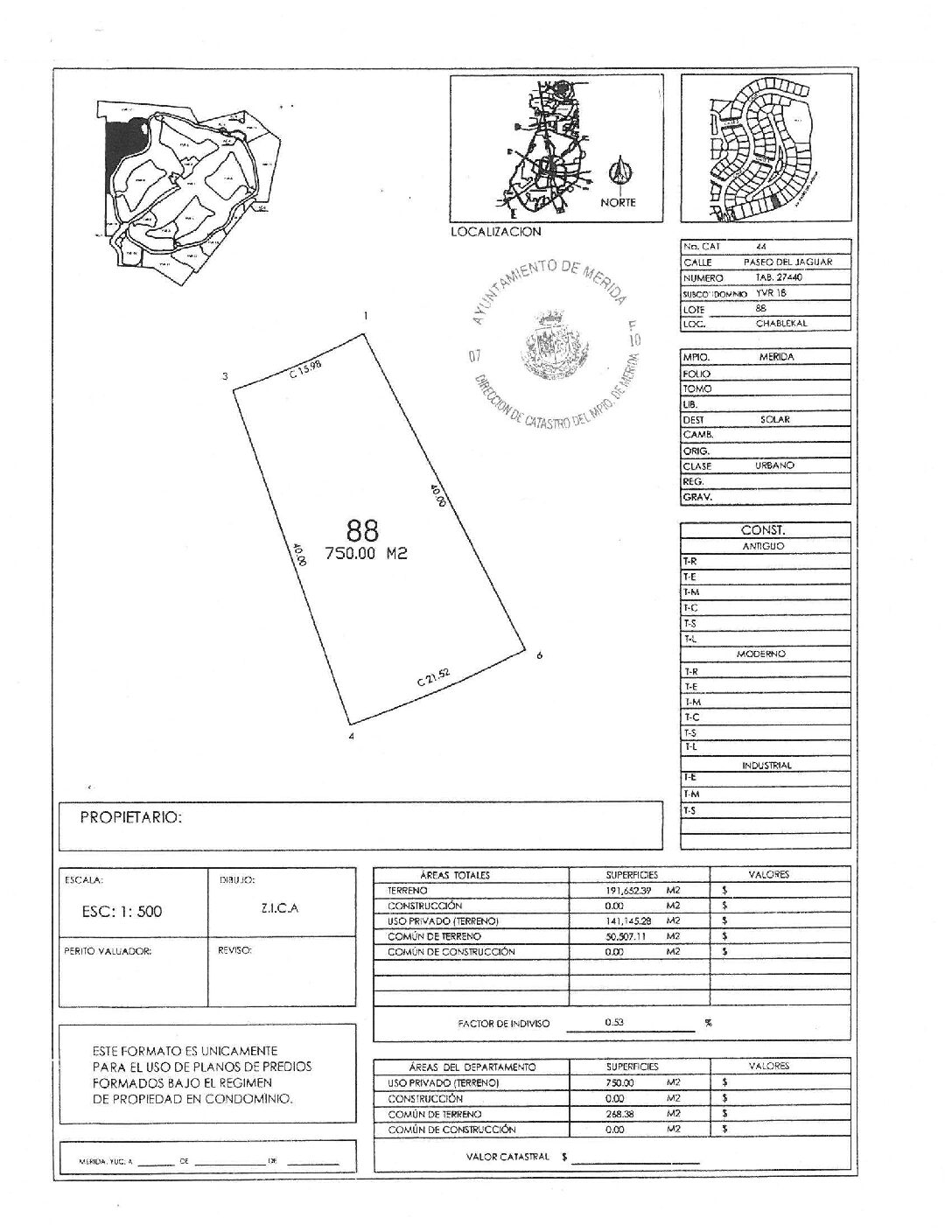 PLANO INMUEBLE COUNTRY CLUB MERIDA